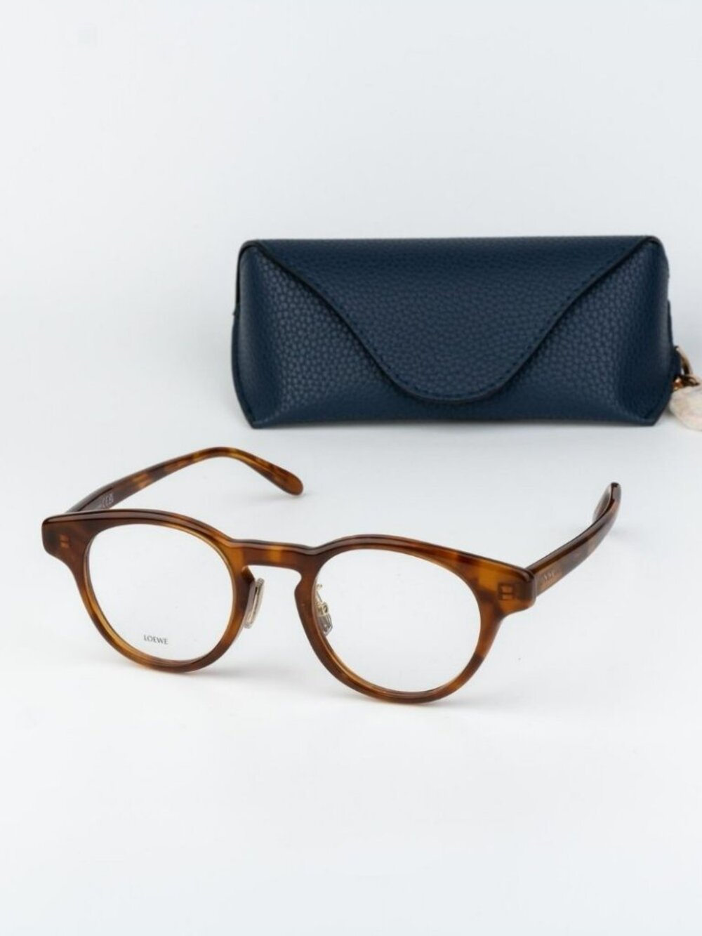 Loewe Men Eyeglasses Blonde Havana Round LW50085F 053 NEW AUTHENTIC